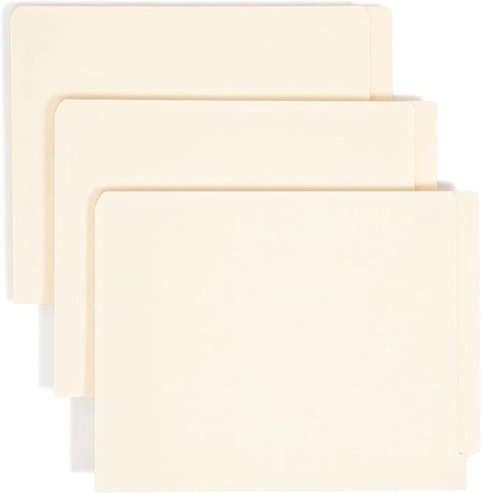 Smead End Tab Fastener File Folder, Shelf-Master® Reinforced Straight-Cut Tab, 50 Count