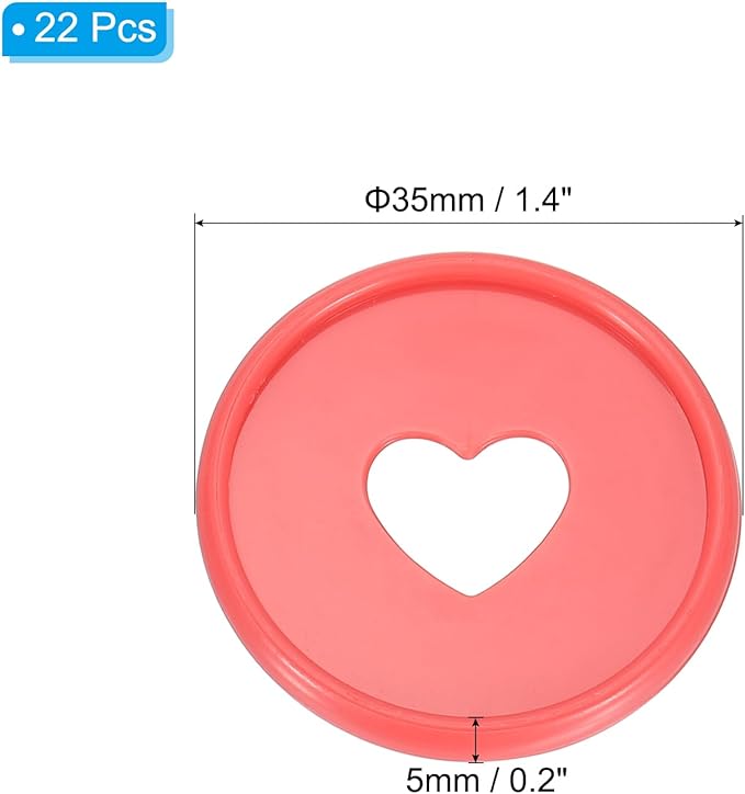 PATIKIL 35mm 1-1/2" Red Plastic Round Book Binding Discs, 22 Pcs Discbound Expansion Discs Plating Round Binder Rings for DIY Notebook Planner