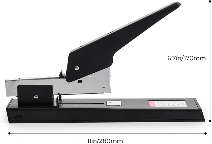 M&G Heavy Duty Stapler with 1000 Staples, 100 Sheet High Capacity, Manual Large Metal Office Stapler for Paper Binding, Black