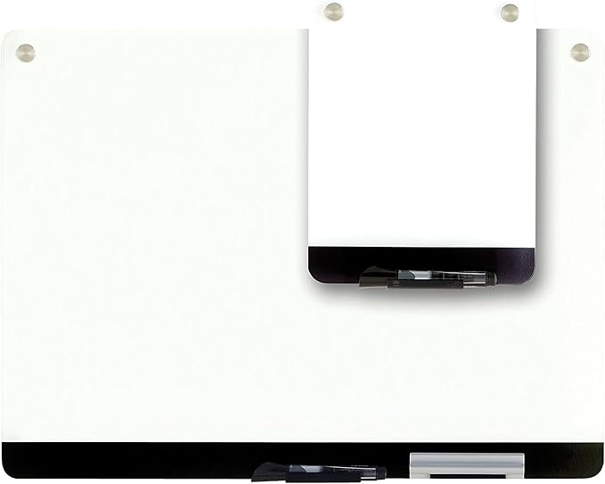 Iceberg 31110 Clarity Glass Personal Dry Erase Boards, Ultra-White Backing, 9 x 12