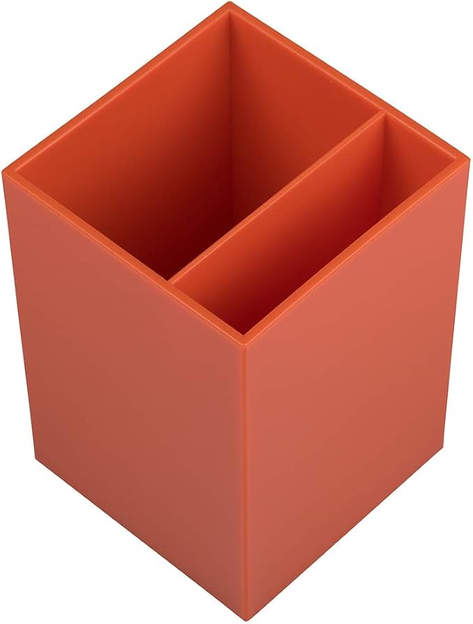 JAM PAPER Plastic Pen Holder - Orange - Desktop Pencil Cup Sold Individually