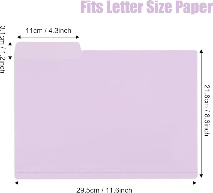 EOOUT 30 Pack Manila File Folders Letter Size, 1/3 Cut Tab Plastic Folders for 8.5 x 11 Paper, 6 Pastel Colors, Includes 40 Erasable Labels, Heavy Duty School Office Organization Supplies