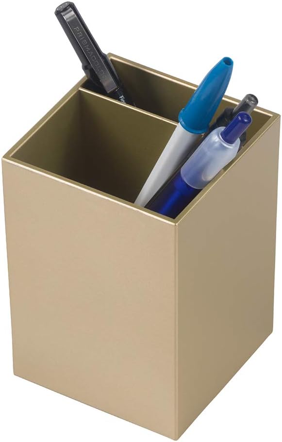 JAM PAPER Plastic Pen Holder - Gold - Desktop Pencil Cup Sold Individually