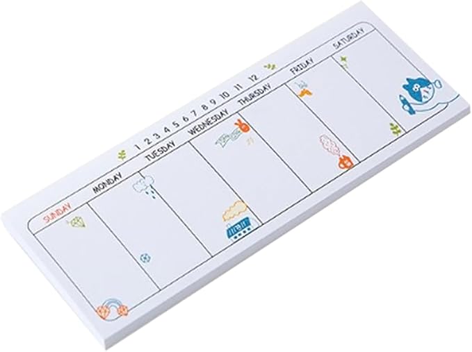 Quality Long Planner Notebook Weekly Planner Pads Random Patterns for Family Notepad & Calendar Organizers Weekly Planner