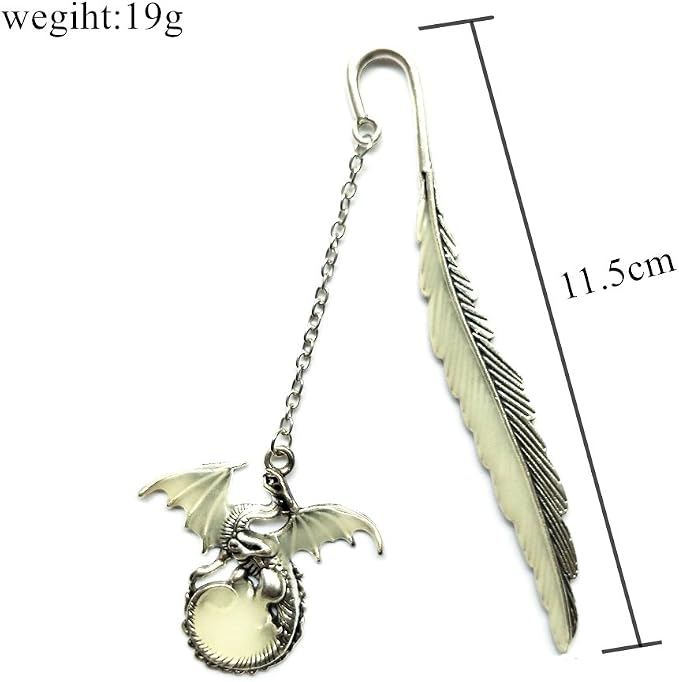 Luminous Bookmark, Retro Glow in The Dark Reading Bookmarks for Women Men Lovers,Book Markers with Pendant Holiday Gifts