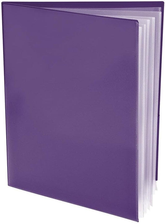 Ultra PRO - 50 Pack Purple Heavy Duty 2-Pocket Folders with 6 Clear Internal Pages, Waterproof Poly Project Organizer for School and Office, Fits 8.5 x 11 Letter Size, Customizable Clear Covers