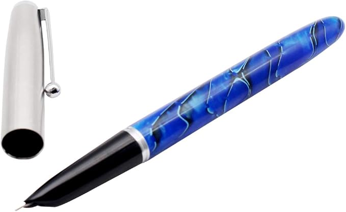 Gullor Jinhao 51A Stainless Steel Cap Transparent Pen Pen Set Stationery School Office Supplies Stationery Gifts, EF Nib.