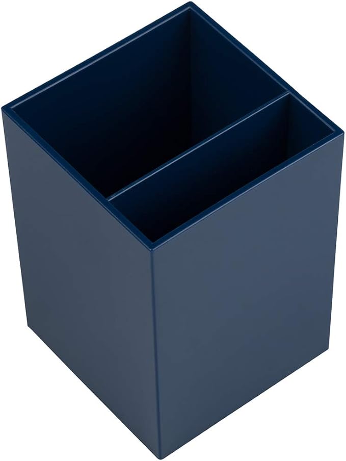 JAM PAPER Plastic Pen Holder - Navy Blue - Desktop Pencil Cup Sold Individually