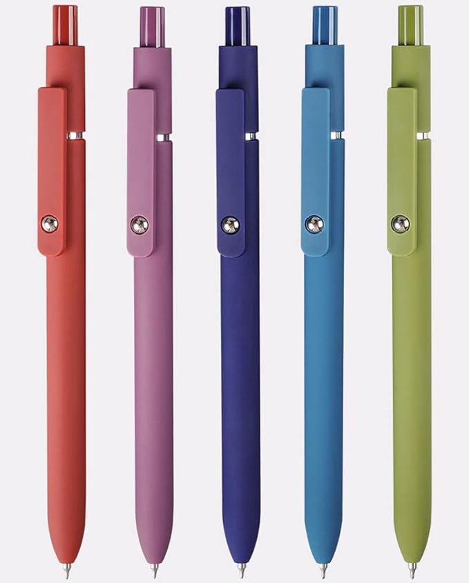 sencoo 5 pack Erasable Blue Gel Pens Fine Point Retractable Roller Ball Pens 0.5 mm Smooth Writing Pens Cute Pens School Office Gift Pens