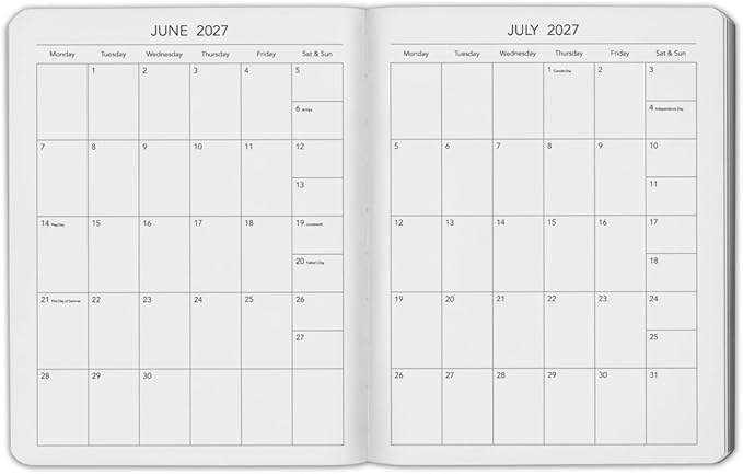 Harbor Large Weekly Monthly Planner 2027, Calendar Planner & Notebook - Durable Faux Leather, 192 Pages, Softcover & Book Bound - Cambridge Reef Blue - 9.75x7.5"