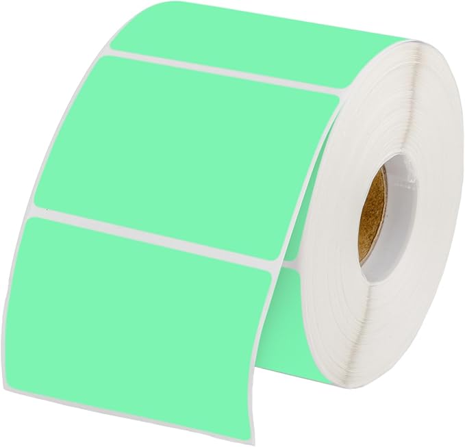 Muka 800 PCS 1.5" x 2.25" Green Thermal Labels Color Label for Barcodes, Address, Consignment, Compatible with Thermal Label Printer