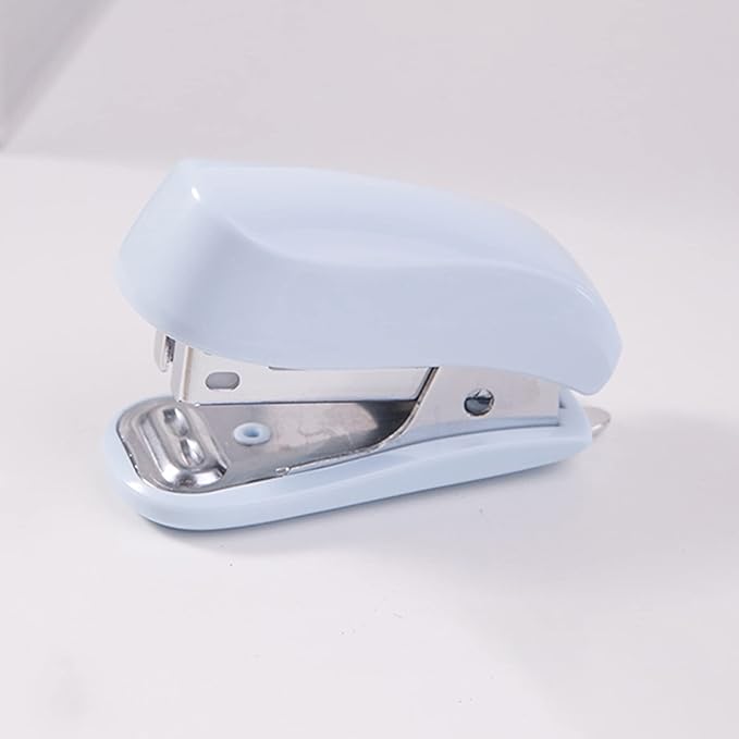 KUYWLMKMZZ Desk Stapler Office Stapler Set Office Stapler Desktop Stapler Compact Can Hold 12 Pages of Paper Student Supplies Blue and White 2 Pieces School Supplies (Color : A)