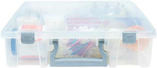 Best Kept Clear Plastic Storage Bin with Dividers | Multi - Use Container for Bathroom Counter, Kitchen, Pantry, Makeup & Beauty Essentials, 1 Pack