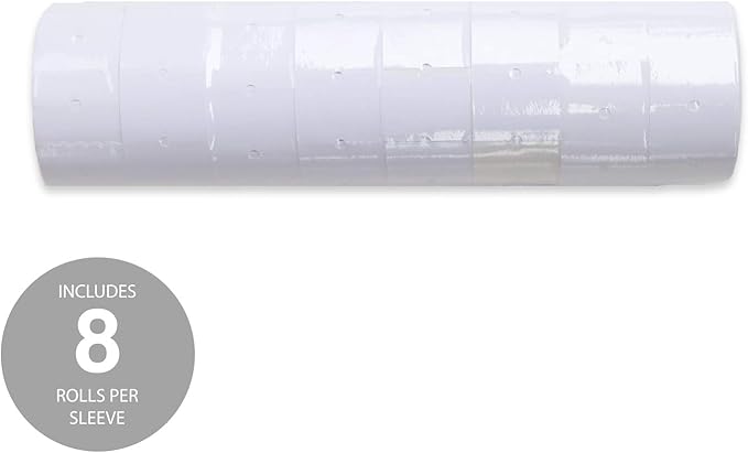 1-Line White Labels for SBLabeler Price and Date Guns / 8000 One Line Blank Labels/Black Ink Roller Included