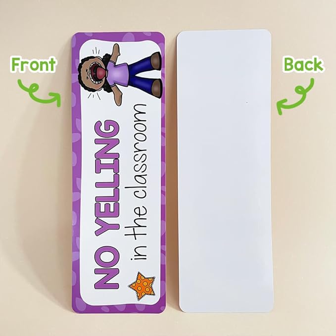 Lachilly 16Pcs Classroom Rules Cards, Class Interactive Social Distancing, Subject Titles for Bulletin Board Boarder Headliners, Classroom Decoration, Social Cognitive Card Teaching Aids 10.4x3.4 inch