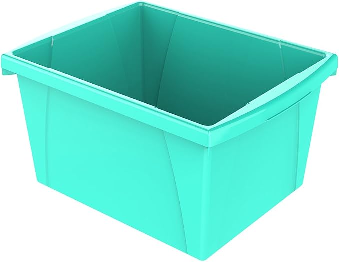 Storex 4 Gallon Storage Bin – Plastic Classroom Organizer for Books and Supplies, Teal, 6-Pack (61477C06C)