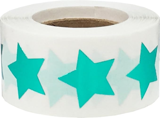 Metallic Green Star Shape Stickers 0.75 Inch 500 Adhesive Labels