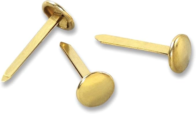 ACCO Brass Paper Fasteners, 1", Plated, 1 Box, 100 Fasteners/Box (71710)