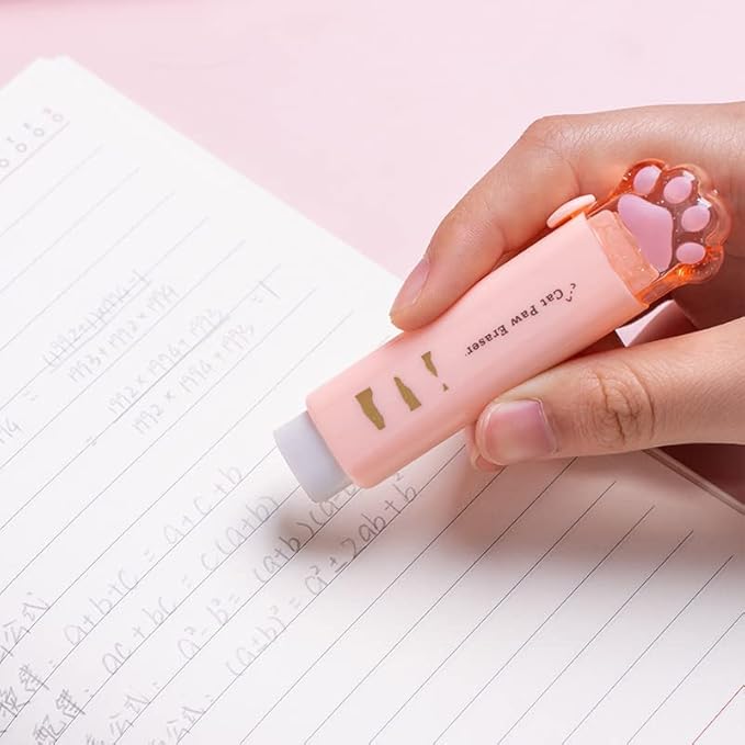 1Pc Student Rubber Rubbing Eraser Retractable,School Supplies and Reward Push-Pull Cat Paw Cute Eraser School Pencil Eraser Pencil Eraser,Standard Pencil Erasers,Erasers Random Color