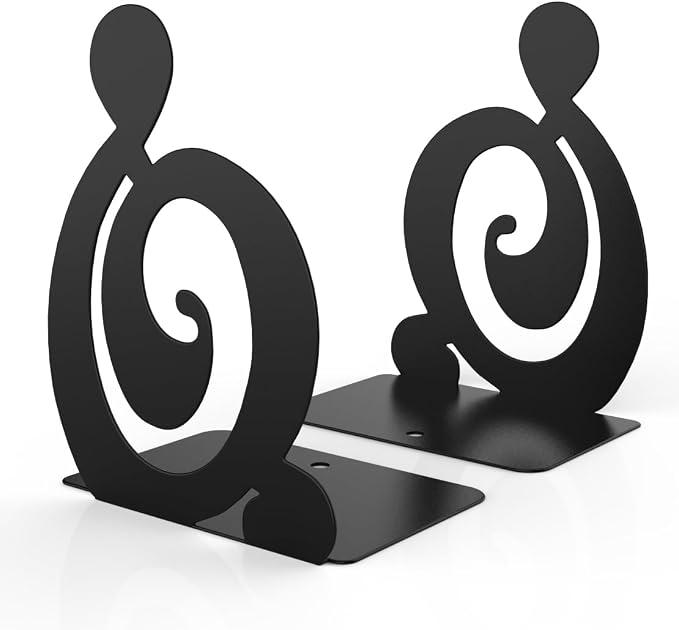 Book Ends, Metal BookEnds Heavy Duty bookend (Black 1 Pair)
