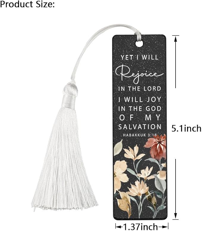 Christian Joyful Bookmark, Inspirational Gift for Believers, Uplifting Gift for Spiritual Readers, Spiritual Bookish Present, Unique Floral & Scripture Design Bookmark, WCB56