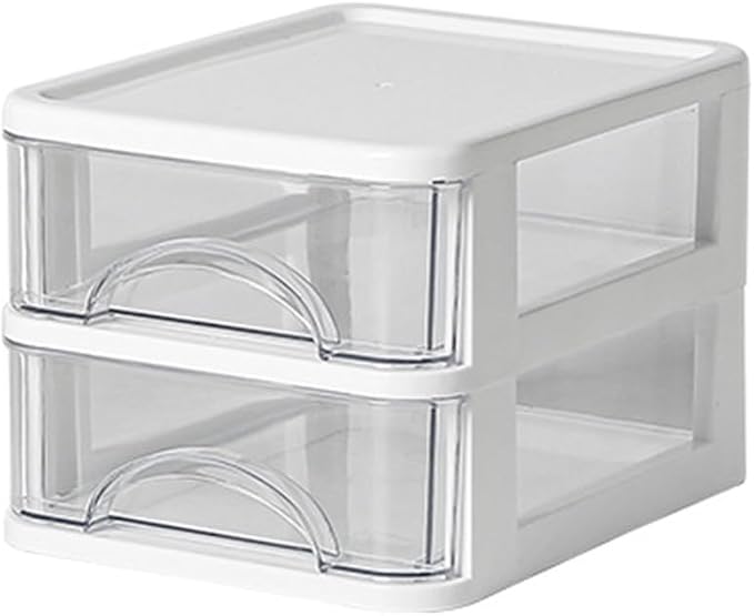ljhnba Desktop Storage Box Stackable Cabinet Small Drawers Organizers Stationery and Supplies Clear Organizer with Drawers Stationery Organizer Box
