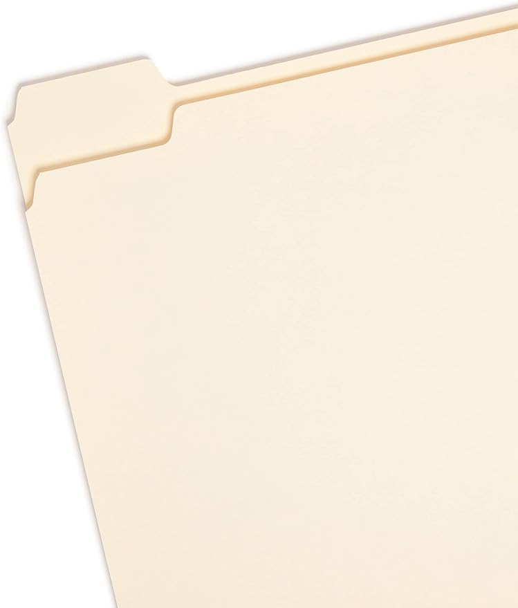 Smead File Folder, 1/5-Cut Tab, Assorted Positions, Letter Size, Manila, 100 per Box (10350)