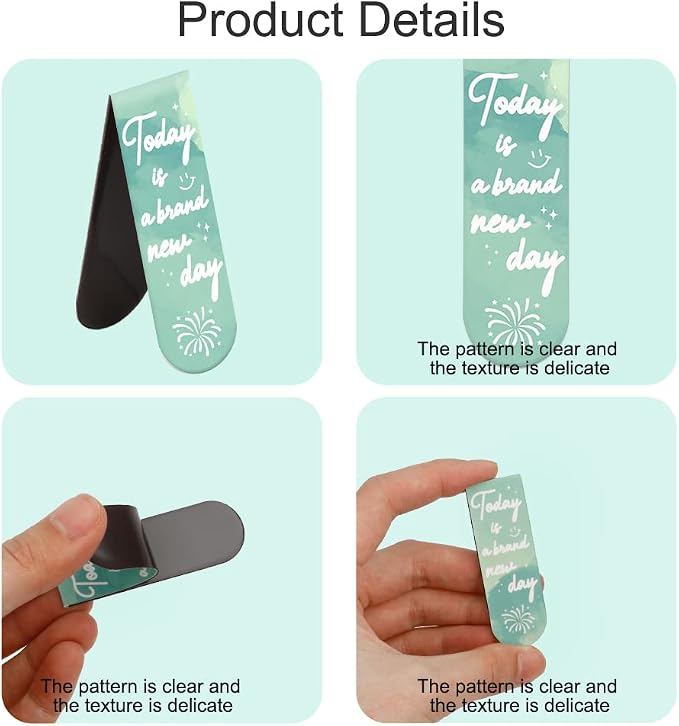 Magnetic Bookmarks, 15PCS Cute Magnets - Graduation Inspirational Bookmark Clips for Women, Men, Kids & Teachers (Style-1)