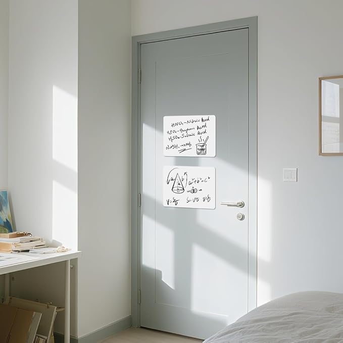 3 Pack Dry Erase Board Stickers Magnetic Free, 12"x8" Restickable Dry Erase Sheets No Residue for Wall/Refrigerator/Door/Cabinet, Adhesive Non-Magnetic Whiteboard, Fridge Dry Erase Paper