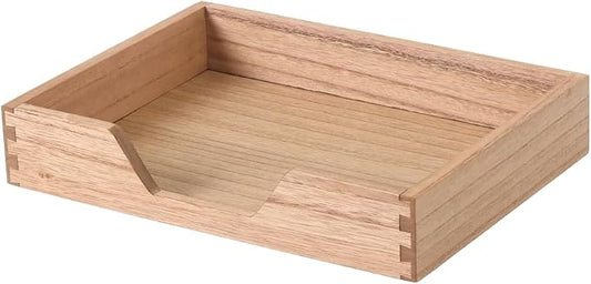 DDYURI Wood Letter-Size Tray for Office Desktop Organizer - Wooden Front-Load Documents Tray for Mail, Paper, File, Magazine, Pen,Notebook Storage Paper Holder Trays Light(DGTU-LT)