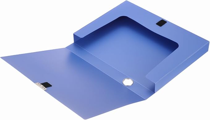 M&G File Organizer Box, Blue A4 Plastic Storage File Boxes File Folder Document Boxes Cabinet Archives Cases Boxes with Lid for Bank Office Home, 12.48 x 9.41 x 1.38 Inch