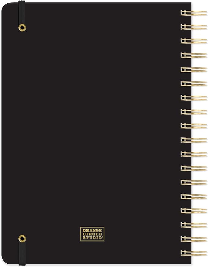 Orange Circle Studio Academic 2026 Planner, Amazon Exclusive, Black, Tri-Tab Planners, August 2025 to December 2026, 9.6" x 7", Monthly & Weekly Planner Calendar for School or Work, Note Pages