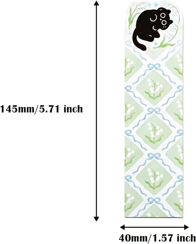 20 Pcs Cute Black Cat Bookmarks, Lovely Page Markers for Book Lovers, Teachers, Ideal Birthday Gifts