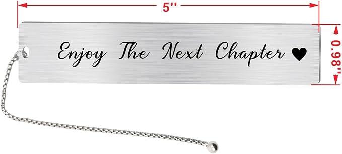 Jzxwan Enjoy The Next Chapter Inspirational Gifts - Graduation Bookmark for Him Her Students Boys Girls, Retirement Present for Co-Worker Staff, New Journey Gift Ideas for Reading Lover