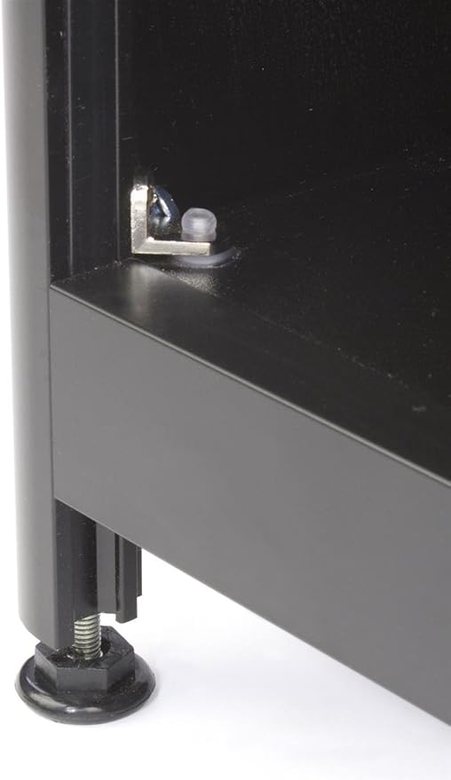 Black Laminate Cash Register Stand with Locking Drawer and Adjustable Shelf, 24 x 38 x 23-3/4-Inch,