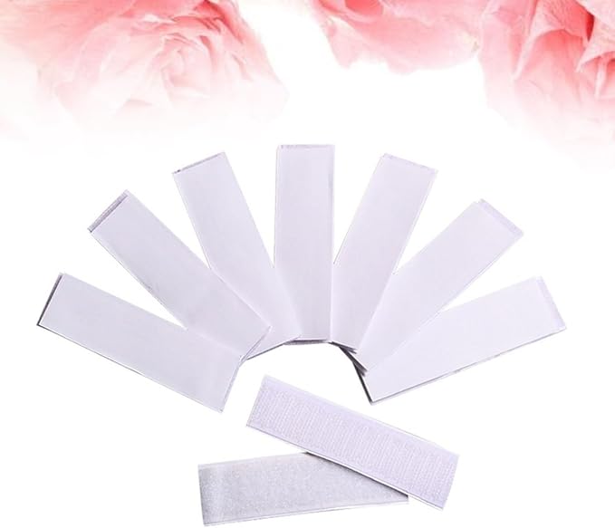 10pcs Self-Adhesive Hook Loop Tape for Table Skirt Wall Mounting Strips Removable Stickers for Home Office Crafting and Smooth Surfaces Versatile and Reusable