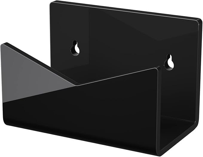 Richboom Acrylic Mail Holder, Envelope Holder for Desk Countertop Letter Holder for Home Office School (1 Section Black)