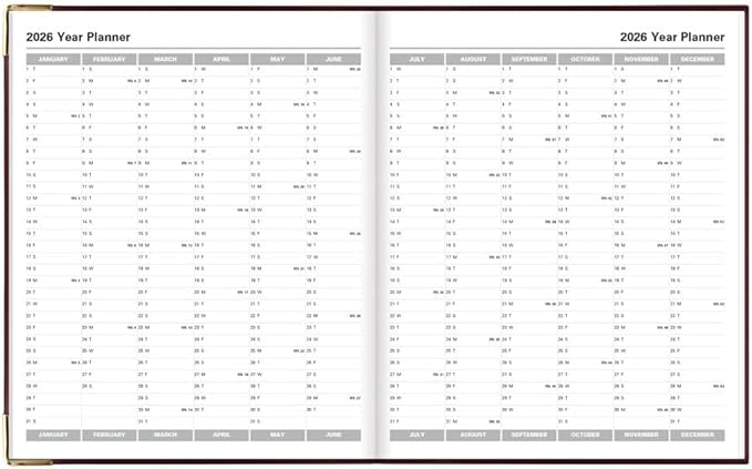 Letts of London® 2026 Classic Weekly Appointment Book and Planner, 12 Months, January to December, Gold Corners, Quarto Size, 10.25" x 8.25", English, Burgundy (C32YBY-26)
