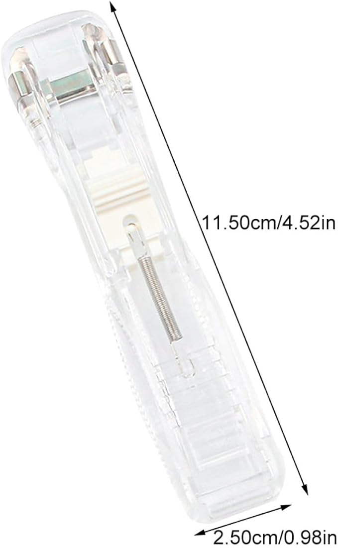 Totority Reusable Stapler Clip Binder Set with White Clips, Portable No-Staple Desktop File Fastener for Office and Student Paper Organization