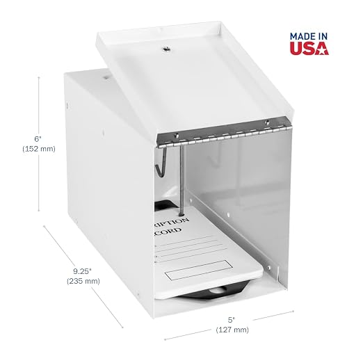 Apothecary Products Steel File Organizer & Box, Storage for Paper, Files, Prescriptions, Includes File Arch, Made in the USA, White, 5" x 6 1/4" x 9 1/4"