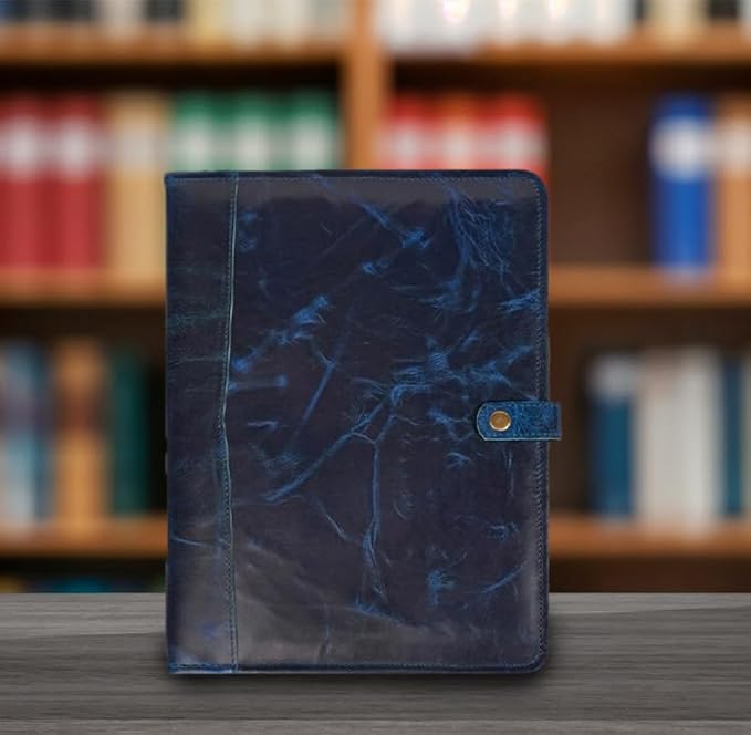 PIDAVLIYA'S Leather Portfolio, Leather Binder with Pen, Leather Portfolio for Men and Women, Leather Padfolio, Leather Folder, Portfolio Binder, Business Portfolio Men and Women (Mint Blue)