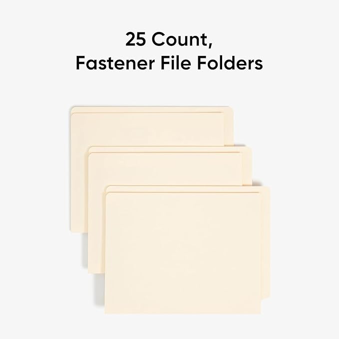 Smead End Tab Pocket Folder with Fastener, Straight-Cut Tab, 1 Pocket, Letter Size, Manila, 25 per Box (34099)