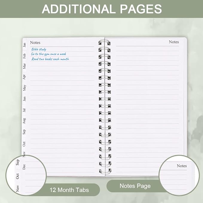 2026 Pocket Planner/Calendar - January 2026 - December 2026, A6 Weekly & Monthly Organizer Notebook & Journal to Track Goals, Easy to Organize Your Daily Life, 3.75" x 6.75", Green