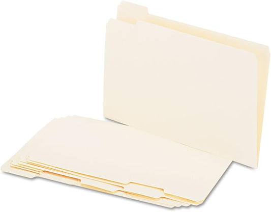 Universal File Folders, 1/5 Cut Assorted, One-Ply Top Tab, Legal, Manila, 100/Box (15115)
