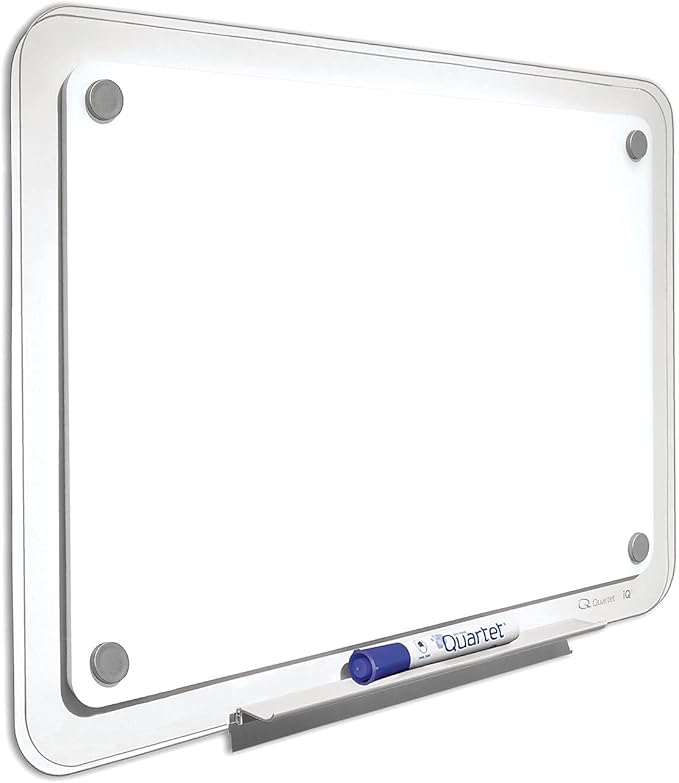 Quartet iQTotal Erase Marker Board, 11 x 6 3/4 Inches, White, Translucent Frame (TM1107)