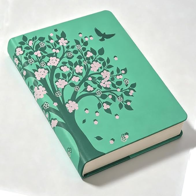 Flower Tree Patern Stretchable Book Cover 15.7"x9.8", Elastic Washable Book Protector for Hardcover Textbooks Paperbacks, Reusable Polyester Book Sleeve for Women