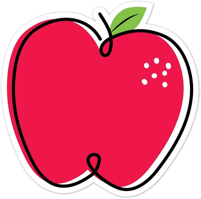 CTP Doodle Apple Red 6" Cut-Outs Learning Décor Accents for Classroom (Creative Teaching Press 10589)