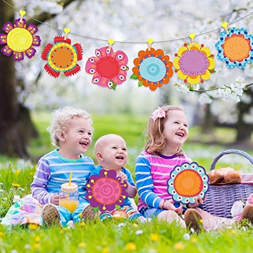 Blulu 45 Pieces Flowers Cut-Outs Springtime Classroom Blooms Decoration Colorful Flowers Cutouts Versatile Cutouts with Glue Point for Bulletin Board School Summer Party Crafts, 5.9 x 5.9 Inch
