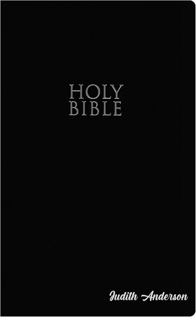 Personalized NIV Bible Faux Leather Small Print Economy Bible with Custom Name at The Lower Right Side & Red-Highlighted Verses, Custom Gift for Christian & Religious Events