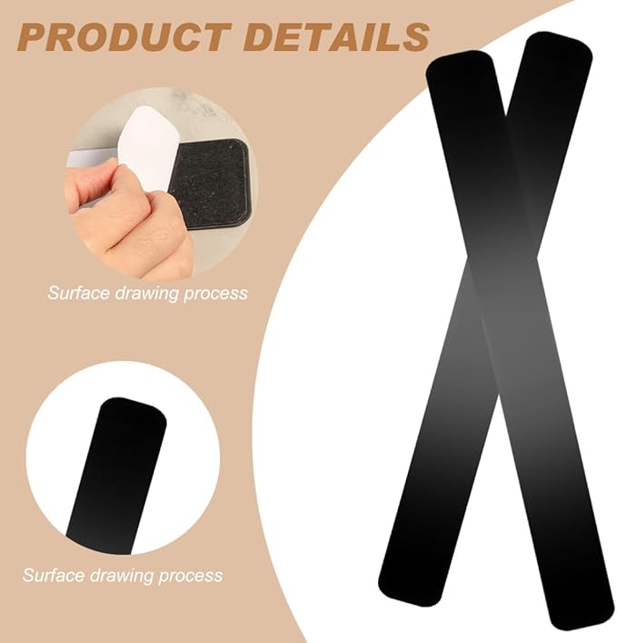 4 Pcs Metal Magnetic Strips for Wall Adhesive Backing Memo Strip Black Bulletin Board with 10 Pcs Magnets for Home Office (26 x 300 mm)